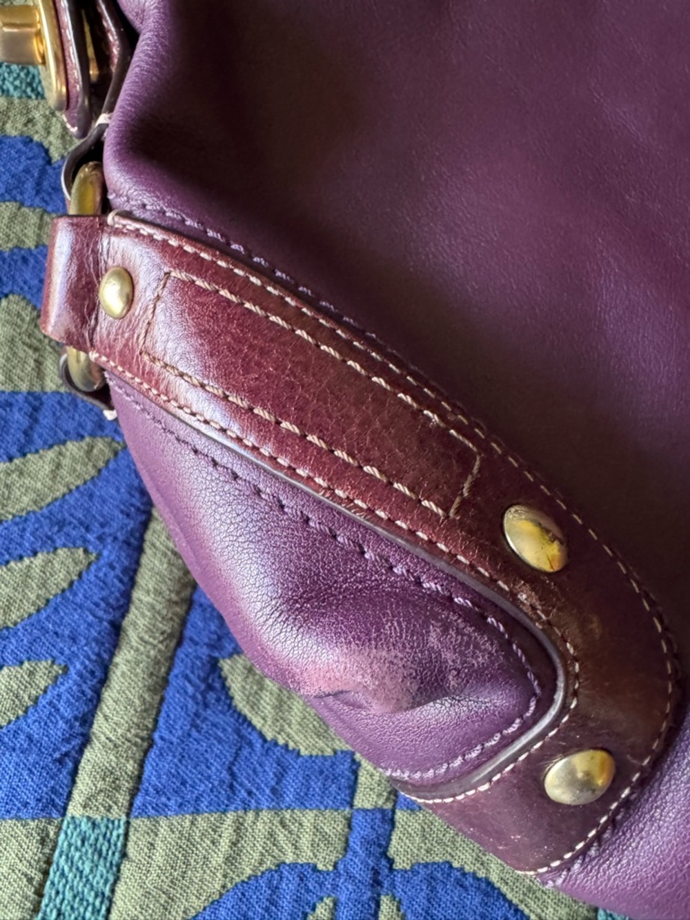 Vintage Coach Carly Hobo Plum Leather Shoulder Bag - Picture 7 of 11